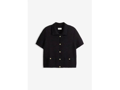 B.P.C sweter czarny ze złotymi guzikami krótki rękaw 52/54.