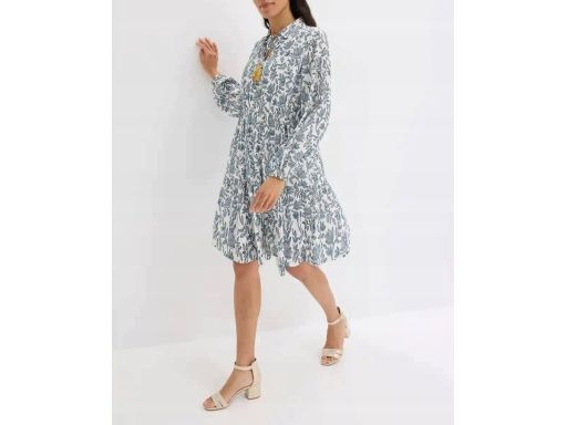 B.P.C sukienka tunikowa we wzory z frędzlami boho r.52