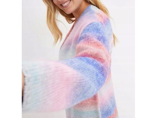 B.P.C sweter ombre cieniowany bez zapięcia z wełną r.48/50