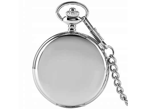 Piękny zegarek kieszonkowy srebrny gładki 24h pl