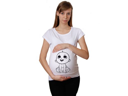 Koszulka mamuśki ciążowa nadruk t-shirt bluzka l