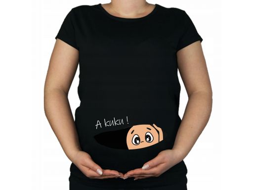 Bluzka koszulka ciążowa nocna do porodu z nadruk