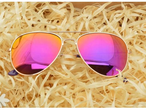 Okulary aviator przeciwsłoneczne pilotki fioletowe