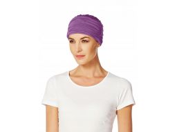 Turban zen purpurowy chusta wiskoza bambusowa