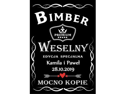 Etykiety naklejki wódkę weselną alkohol bimber 20x