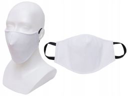 Biała maska bawełniana kominiarka 3 warstwowa
