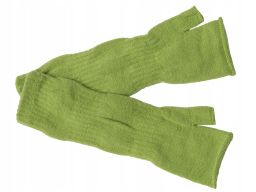 Zielone rękawiczki mitenki długie polskie gładkie