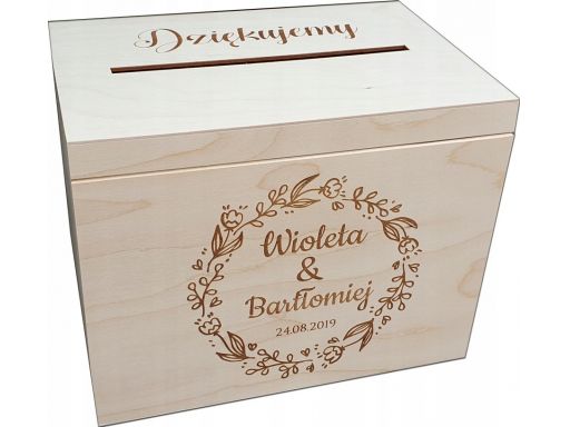Pudełko na koperty skrzynka drewno ślub wesele