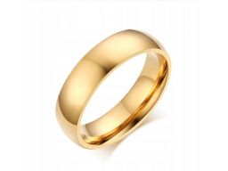Złota gładka obrączka sygnet pierścień stal 316l
