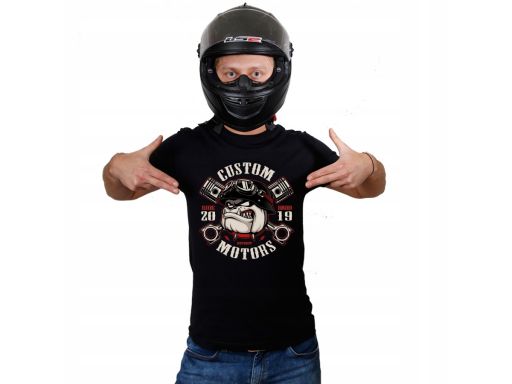 Czarna koszulka motocyklowa na zloty moto 2xl