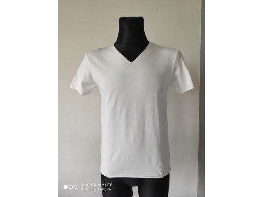 Sorbino r.l t-shirt nowy męski karo biały bawełna