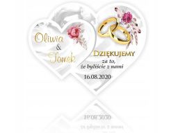 Podziękowanie dla gości ślub magnesy serce wesele